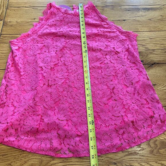 HALIFE Women's BarbieCore Sz XL Pink Lace Halter Neck Sleeveless Top - Picture 5 of 9